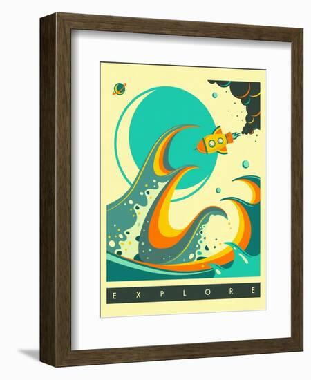 Explore-Jazzberry Blue-Framed Art Print