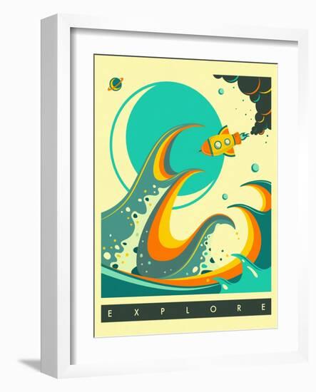 Explore-Jazzberry Blue-Framed Art Print