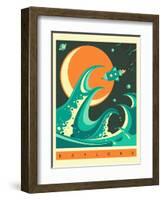 Explore-Jazzberry Blue-Framed Art Print