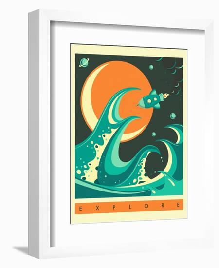 Explore-Jazzberry Blue-Framed Art Print