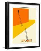 Explore-Jazzberry Blue-Framed Art Print