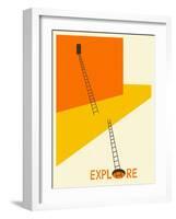 Explore-Jazzberry Blue-Framed Art Print