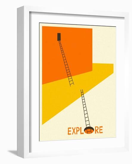 Explore-Jazzberry Blue-Framed Art Print