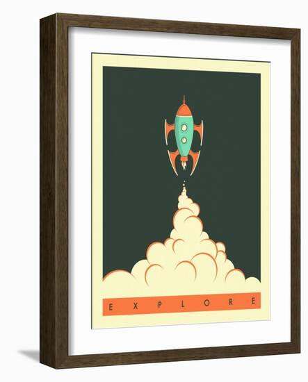 Explore-Jazzberry Blue-Framed Art Print