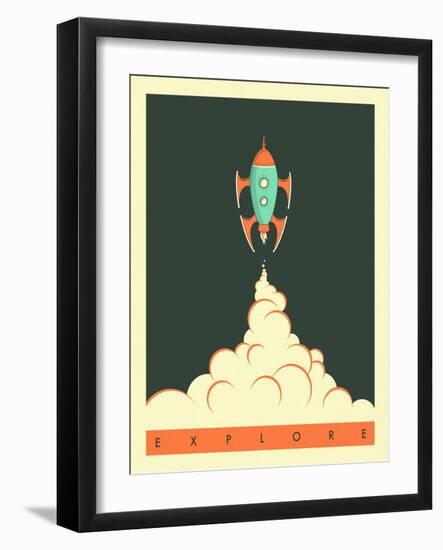 Explore-Jazzberry Blue-Framed Art Print