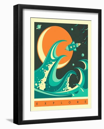 Explore-Jazzberry Blue-Framed Art Print