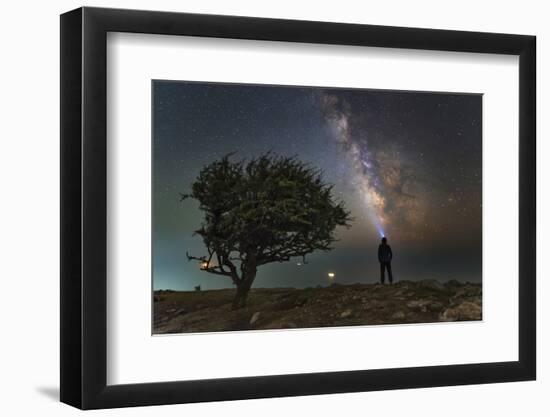 Explorer Looking at the Milky Way from the Coast of the Black Sea-Stocktrek Images-Framed Photographic Print