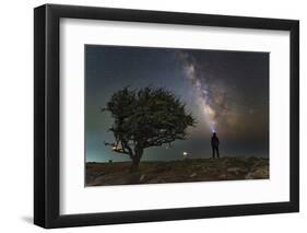 Explorer Looking at the Milky Way from the Coast of the Black Sea-Stocktrek Images-Framed Photographic Print