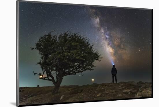 Explorer Looking at the Milky Way from the Coast of the Black Sea-Stocktrek Images-Mounted Photographic Print
