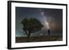 Explorer Looking at the Milky Way from the Coast of the Black Sea-Stocktrek Images-Framed Photographic Print