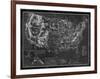 Explorer - USA Map - Noir-The Vintage Collection-Framed Giclee Print
