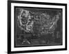 Explorer - USA Map - Noir-The Vintage Collection-Framed Giclee Print