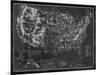 Explorer - USA Map - Noir-The Vintage Collection-Mounted Giclee Print