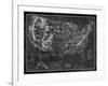 Explorer - USA Map - Noir-The Vintage Collection-Framed Giclee Print