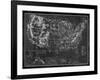 Explorer - USA Map - Noir-The Vintage Collection-Framed Giclee Print