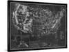 Explorer - USA Map - Noir-The Vintage Collection-Stretched Canvas