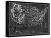 Explorer - Usa Map - Noir-The Vintage Collection-Stretched Canvas