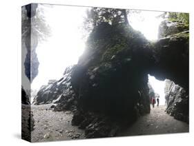 Exploring Sea Caves and Arches at Tsuquadra Point, West Coast Trail, British Columbia, Canada.-Ethan Welty-Stretched Canvas