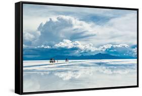 Exploring the Salar De Uyuni with Spectacular Reflections-Benedikt Juerges-Framed Stretched Canvas