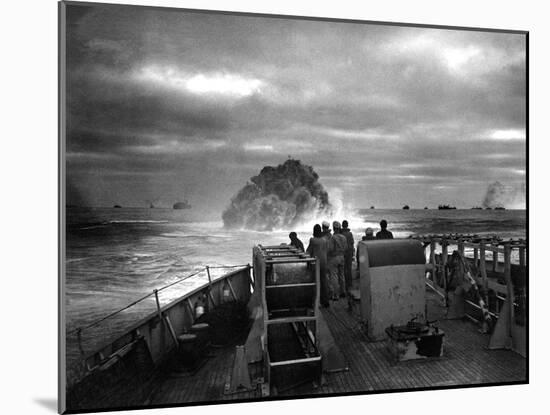 Explosion of a Depth Charge Launched from U.S. Coast Guard Cutter Spencer-null-Mounted Photo