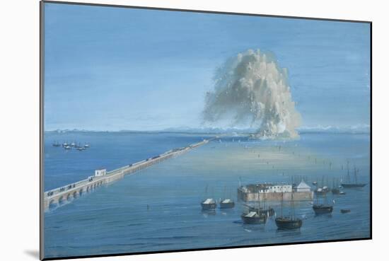 Explosion of a Mine in San Giuliano-Luigi Querena-Mounted Art Print