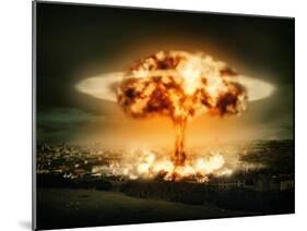 Explosion Of Nuclear Bomb-egal-Mounted Art Print