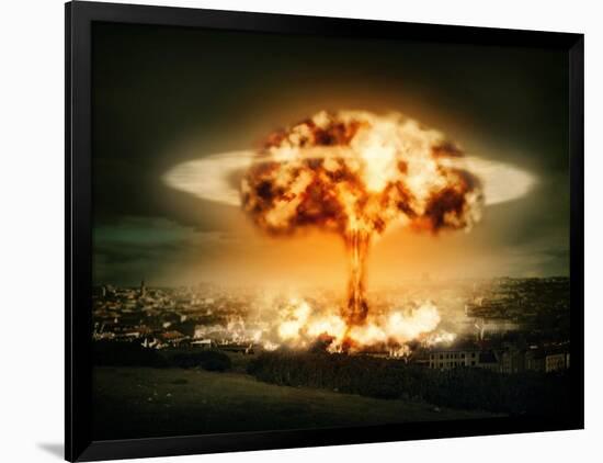 Explosion Of Nuclear Bomb-egal-Framed Art Print