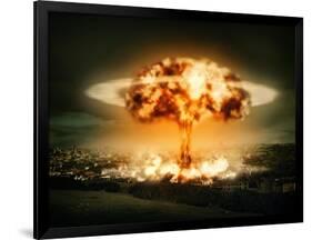 Explosion Of Nuclear Bomb-egal-Framed Art Print