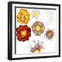 Explosions-Set of Various Illustrations-PILart-Framed Art Print