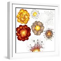 Explosions-Set of Various Illustrations-PILart-Framed Art Print