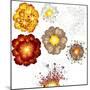 Explosions-Set of Various Illustrations-PILart-Mounted Art Print