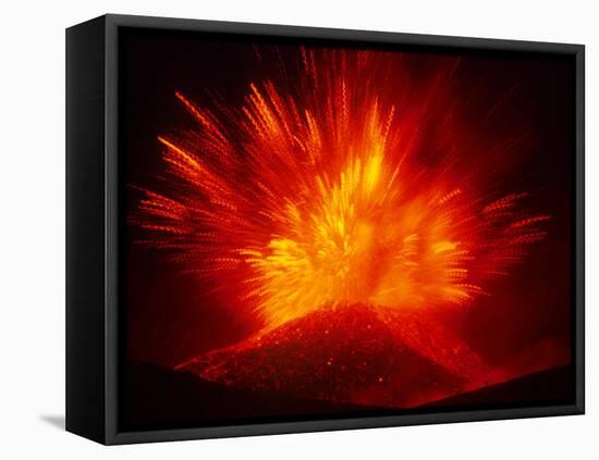 Explosive Vent on the North Side of the Montagnola, Mt. Etna, Sicily, Italy-Daisy Gilardini-Framed Stretched Canvas