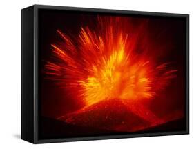 Explosive Vent on the North Side of the Montagnola, Mt. Etna, Sicily, Italy-Daisy Gilardini-Framed Stretched Canvas