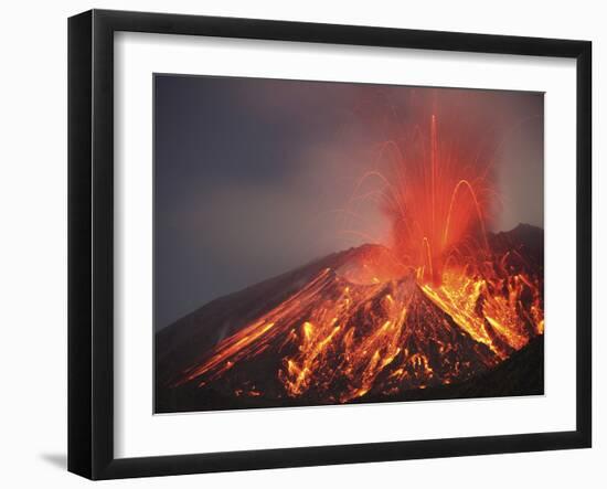 Explosive Vulcanian Eruption of Lava on Sakurajima Volcano, Japan-Stocktrek Images-Framed Photographic Print