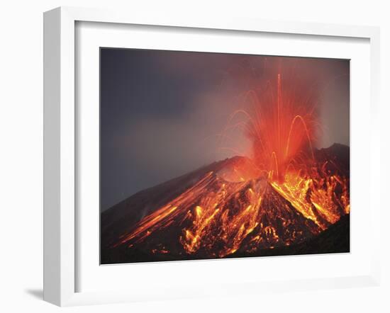 Explosive Vulcanian Eruption of Lava on Sakurajima Volcano, Japan-Stocktrek Images-Framed Photographic Print