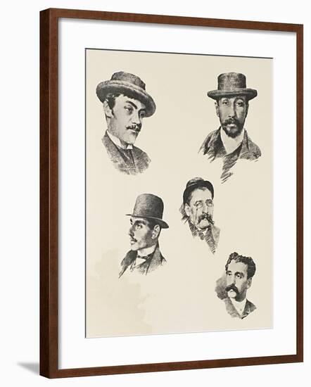 Exponents of Neapolitan Culture: S. Di Giacomo, V. Migliaro, G. Santojanni, F. Russo, L. Conforti-null-Framed Giclee Print