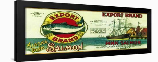 Export Salmon Can Label - Alaska-Lantern Press-Framed Art Print