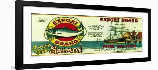 Export Salmon Can Label - Alaska-Lantern Press-Framed Art Print
