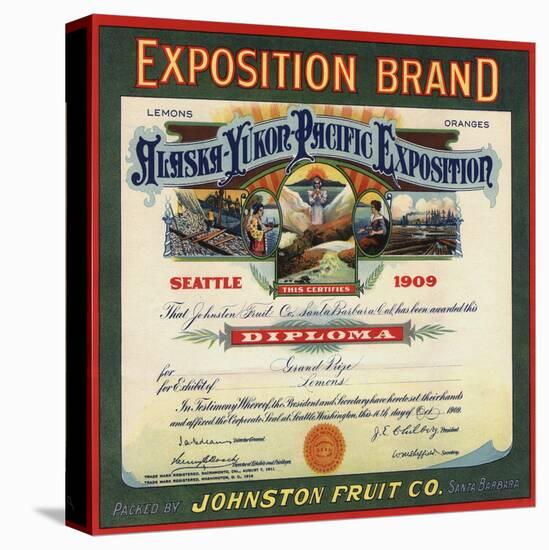 Exposition Brand - Santa Barbara, California - Citrus Crate Label-Lantern Press-Stretched Canvas