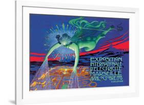 Exposition Internationale d'Electricite, Marseille-David Dellepiane-Framed Premium Giclee Print