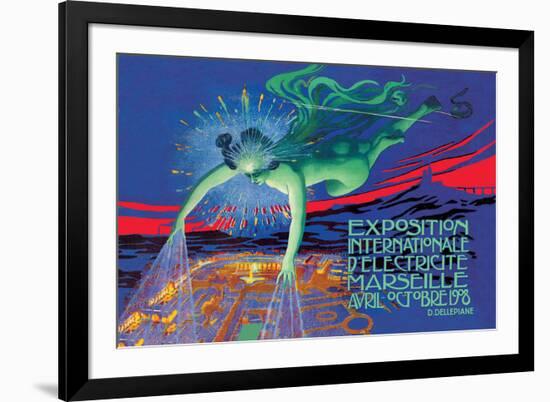 Exposition Internationale d'Electricite, Marseille-David Dellepiane-Framed Premium Giclee Print