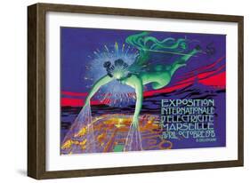 Exposition Internationale d'Electricite, Marseille-David Dellepiane-Framed Premium Giclee Print