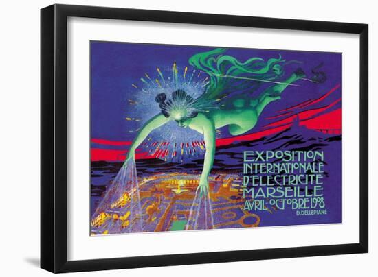 Exposition Internationale d'Electricite, Marseille-David Dellepiane-Framed Premium Giclee Print