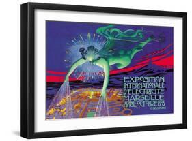 Exposition Internationale d'Electricite, Marseille-David Dellepiane-Framed Premium Giclee Print