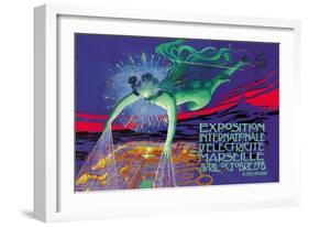 Exposition Internationale d'Electricite, Marseille-David Dellepiane-Framed Premium Giclee Print