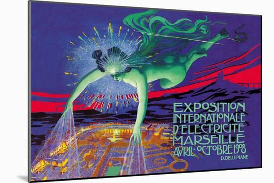 Exposition Internationale d'Electricite, Marseille-David Dellepiane-Mounted Premium Giclee Print