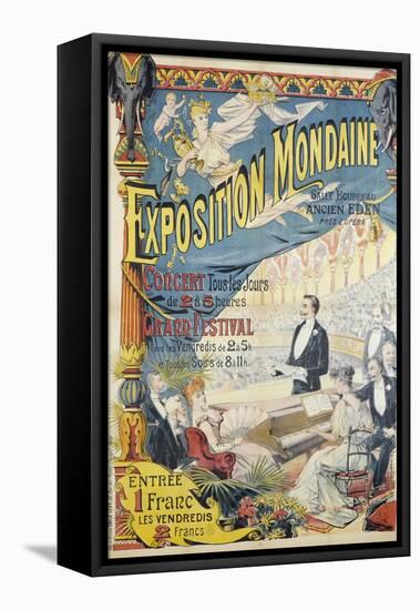 Exposition Mondaine, Salle Boudreau .Ancien Eden., Concert TousLes Jours-Emile Levy-Framed Stretched Canvas