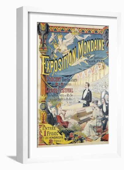 Exposition Mondaine, Salle Boudreau .Ancien Eden., Concert TousLes Jours-Emile Levy-Framed Giclee Print