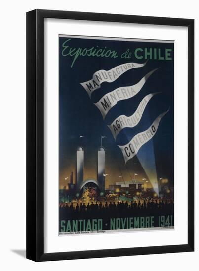 Exposition of Chile 1941 Fair Poster-null-Framed Giclee Print