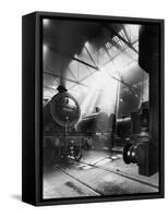 Express Locomotives Stabled in the Engine Sheds at Euston Station-null-Framed Stretched Canvas